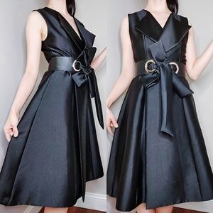 Black Night Dress With Belt